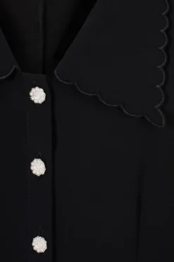 Hell Bunny Maddy Blouse Black Hot