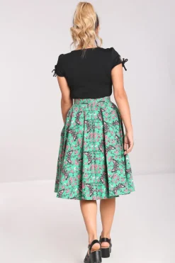 Hell Bunny Madilynn 50's Skirt Green Online