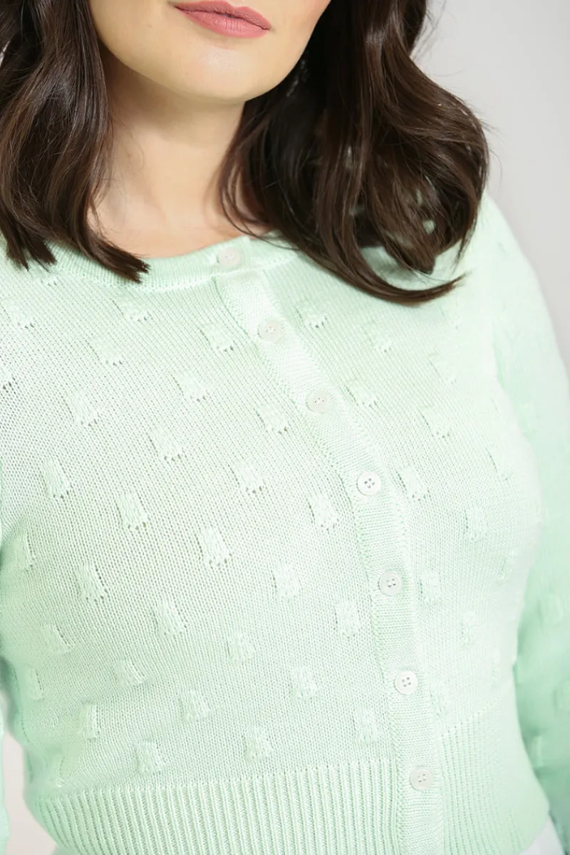 Hell Bunny Mallow Cardigan Mint Clearance