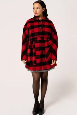 Hell Bunny Manhattan Coat Black/Red Online