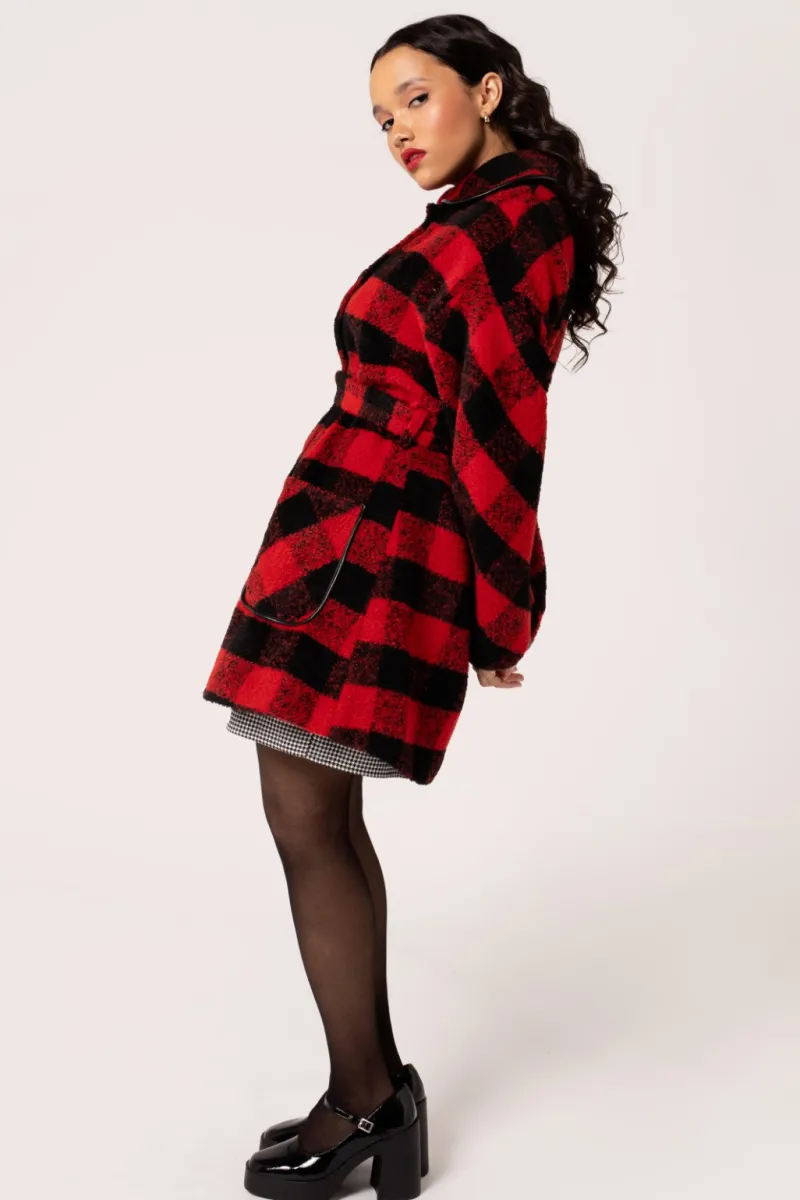 Hell Bunny Manhattan Coat Black/Red Online