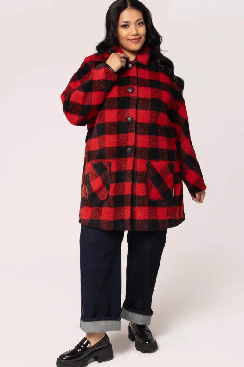 Hell Bunny Manhattan Coat Black/Red Online