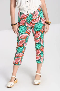 Hell Bunny Melonie Cigarette Trousers Orange Online