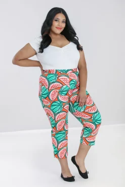 Hell Bunny Melonie Cigarette Trousers Orange Online