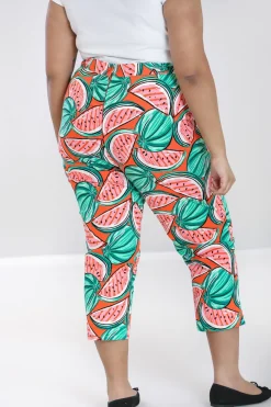 Hell Bunny Melonie Cigarette Trousers Orange Online