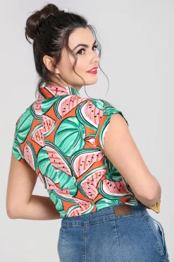 Hell Bunny Melonie Shirt Orange Best