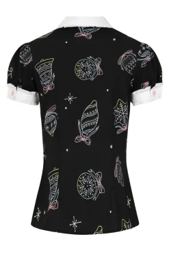 Hell Bunny Merry Blouse Black