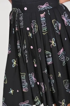 Hell Bunny Merry Mini Skirt Black