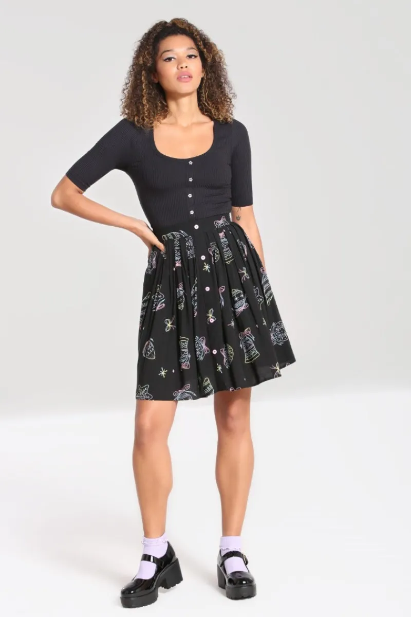 Hell Bunny Merry Mini Skirt Black