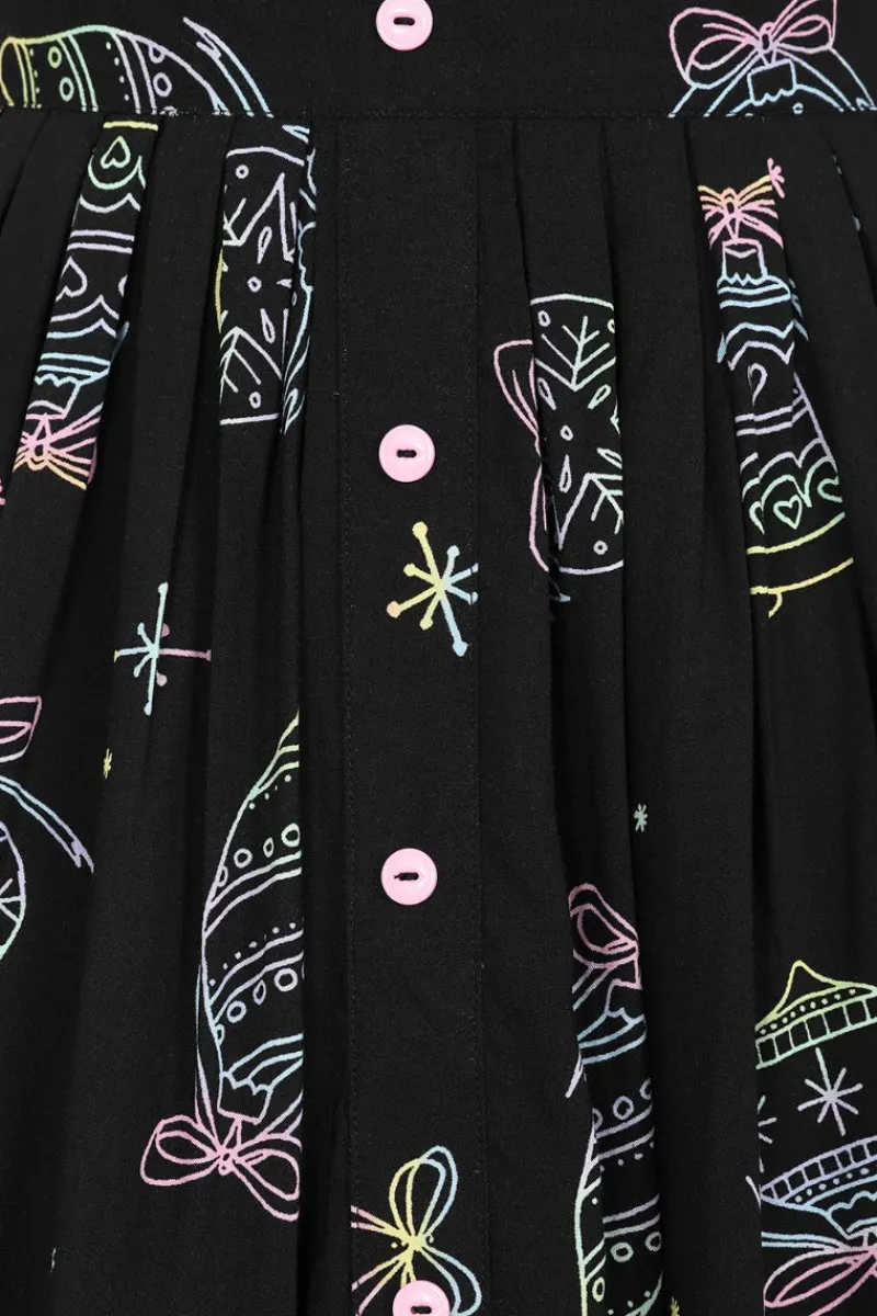 Hell Bunny Merry Mini Skirt Black