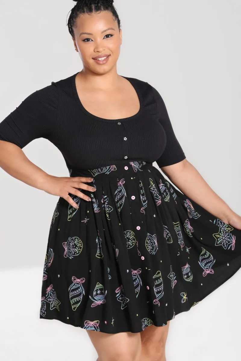 Hell Bunny Merry Mini Skirt Black