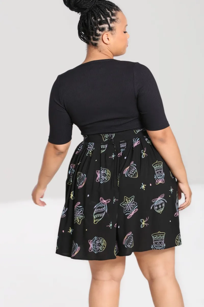 Hell Bunny Merry Mini Skirt Black