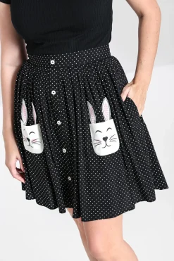 Hell Bunny Miffy Mini Skirt Black New