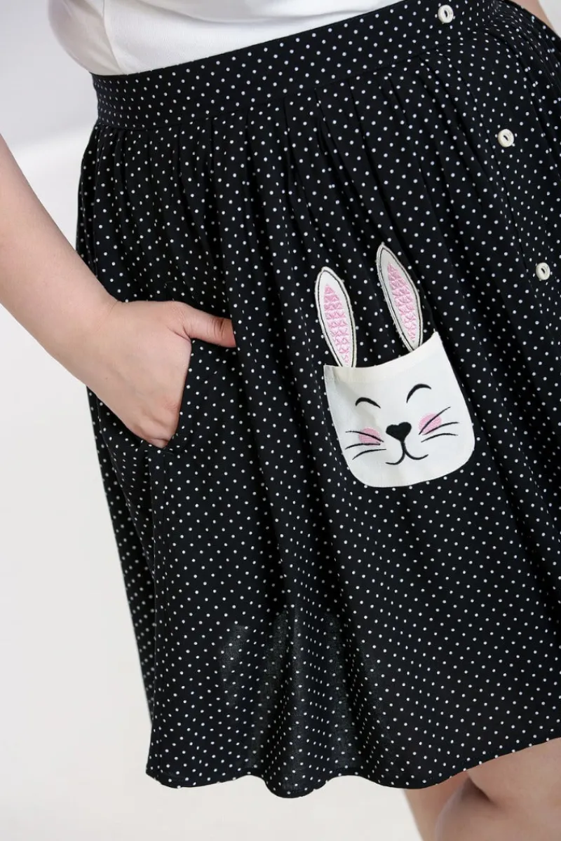Hell Bunny Miffy Mini Skirt Black New