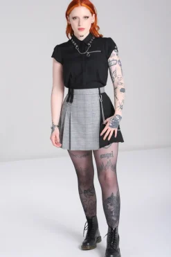 Hell Bunny Mina Skirt Grey Hot