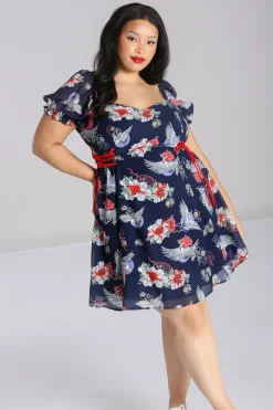 Hell Bunny Misa Mini Dress Navy Clearance
