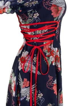 Hell Bunny Misa Mini Dress Navy Clearance