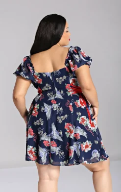 Hell Bunny Misa Mini Dress Navy Clearance