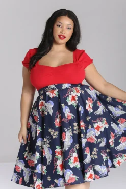 Hell Bunny Misa Skirt Navy Hot