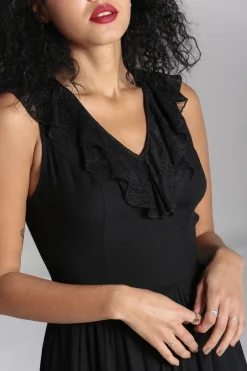 Hell Bunny Mortem Maxi Dress Black New