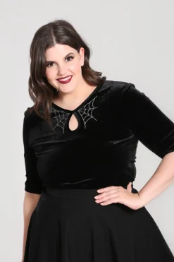 Hell Bunny Morticia Top Black New