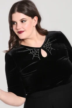 Hell Bunny Morticia Top Black New