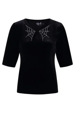 Hell Bunny Morticia Top Black New