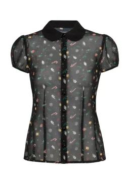 Hell Bunny Natalie Blouse Black Online