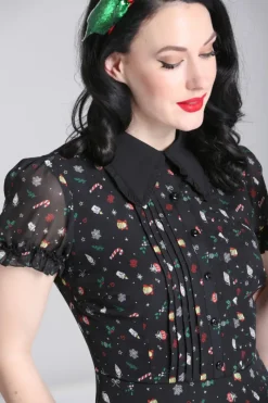 Hell Bunny Natalie Midi Dress Black Discount