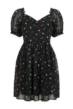 Hell Bunny Natalie Mini Dress Black Clearance