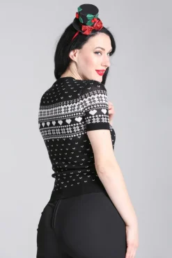 Hell Bunny Natalie Top Black Discount