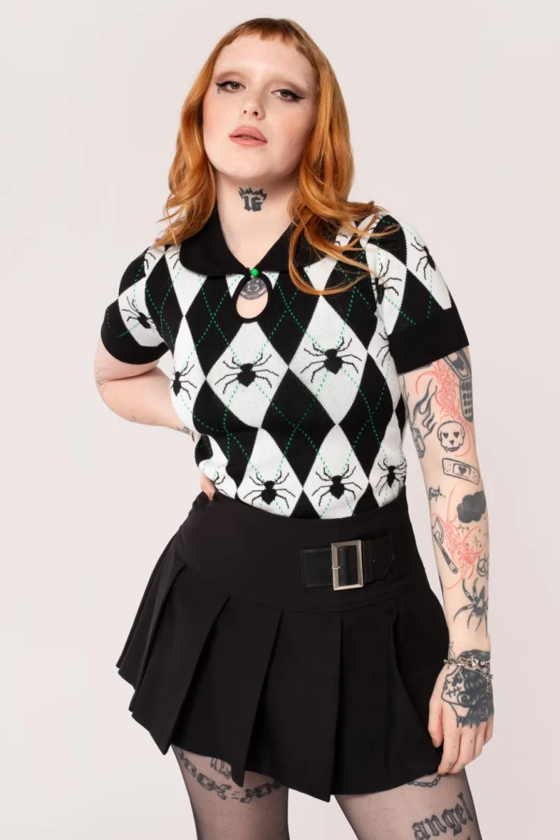 Hell Bunny Natasha Top Black/White Hot