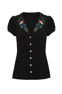 Hell Bunny Natura Blouse Black New