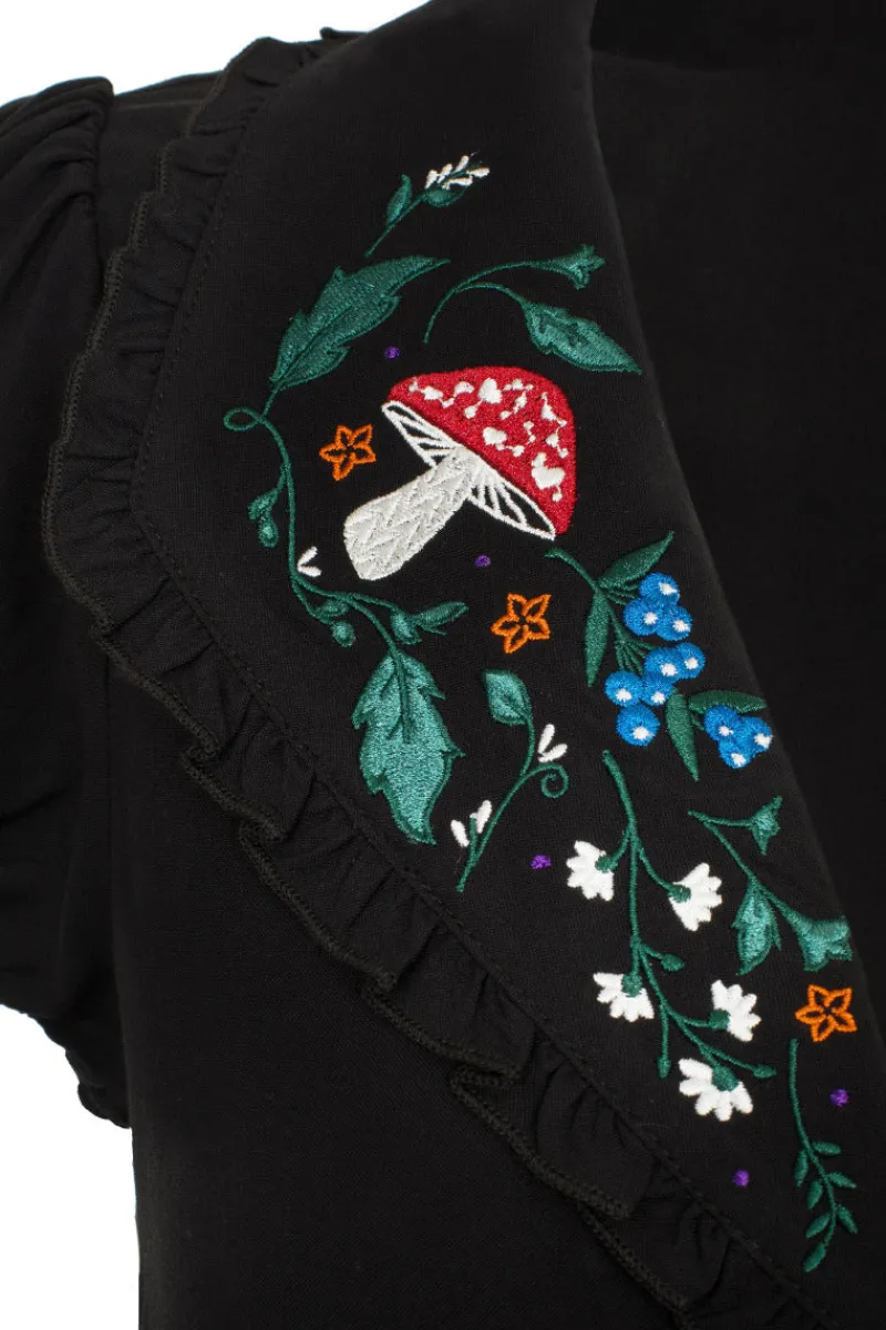 Hell Bunny Natura Blouse Black New