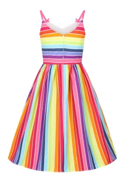 Hell Bunny New Over The Rainbow Dress MultiColour Hot