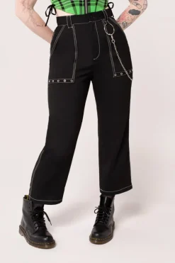 Hell Bunny Obsidian Trousers Black Sale