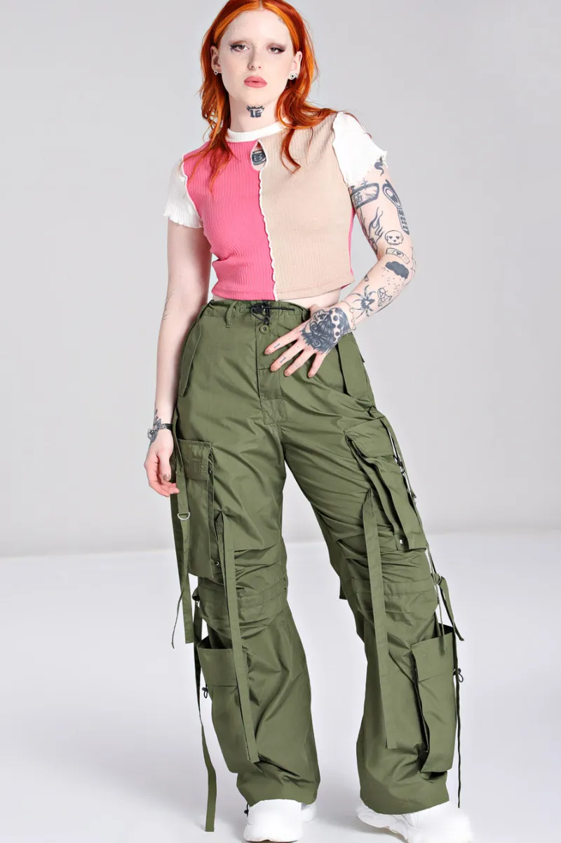 Hell Bunny Octopus Trousers Green Discount