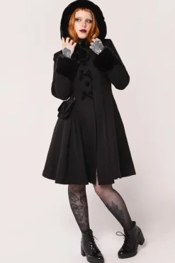 Hell Bunny Oita Coat Black Outlet