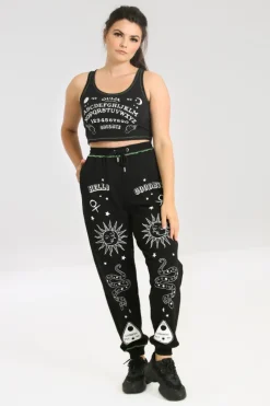 Hell Bunny Ouija Joggers Black New