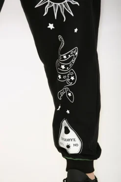 Hell Bunny Ouija Joggers Black New