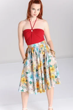 Hell Bunny Pattaya Skirt Beige