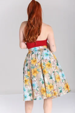 Hell Bunny Pattaya Skirt Beige