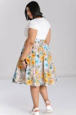 Hell Bunny Pattaya Skirt Beige