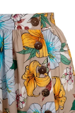 Hell Bunny Pattaya Skirt Beige