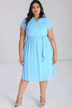 Hell Bunny Pearl Dress Blue Sale
