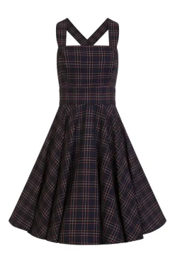 Hell Bunny Peebles Pinafore Dress Sale Navy Outlet