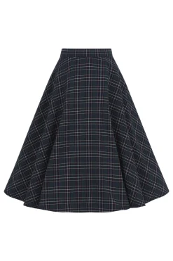 Hell Bunny Peebles 50's Skirt Navy Clearance