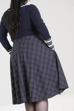 Hell Bunny Peebles 50's Skirt Navy Clearance