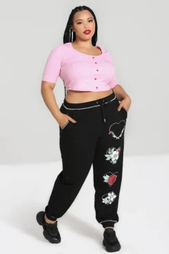 Hell Bunny Petal Joggers Black Clearance