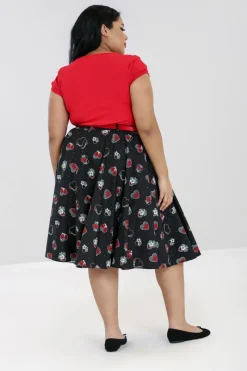 Hell Bunny Petals 50's Skirt Black Outlet